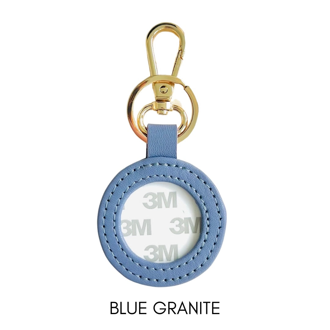 Round Leather Bag Tag/Key Fob