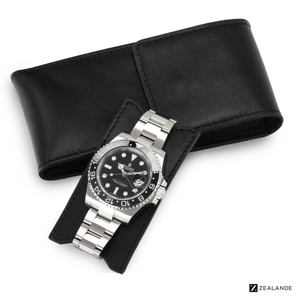 Black Leather Watch Pouch