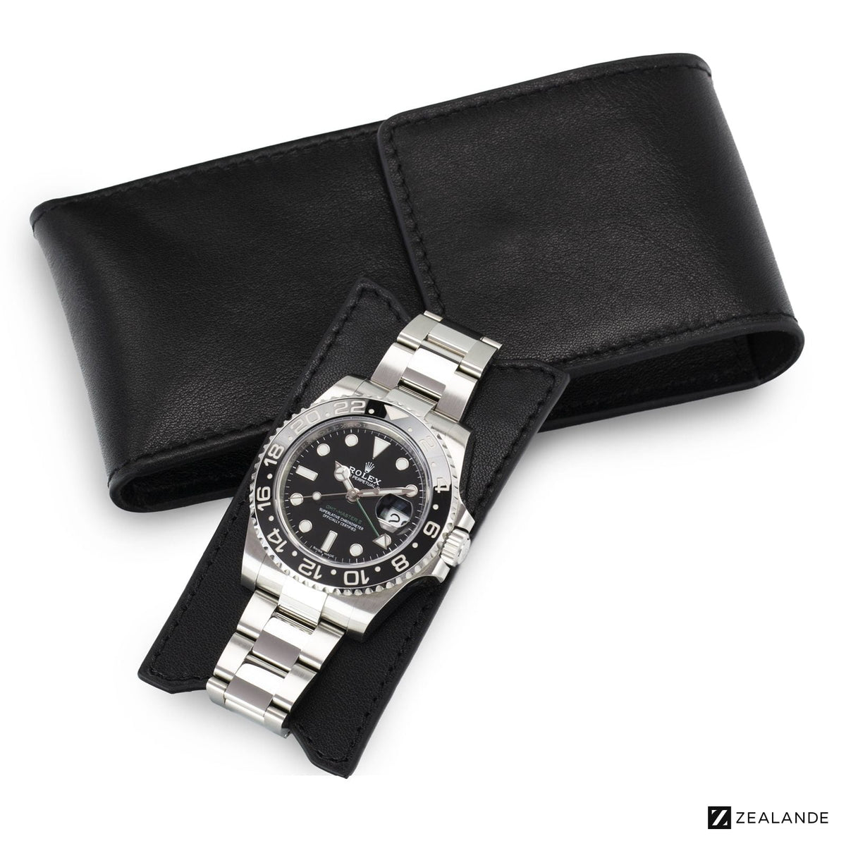 Black Leather Watch Pouch