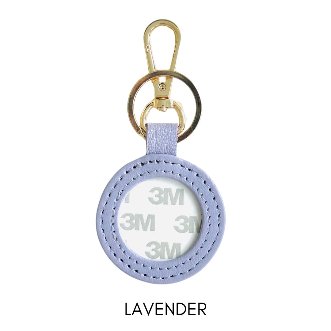Round Leather Bag Tag/Key Fob