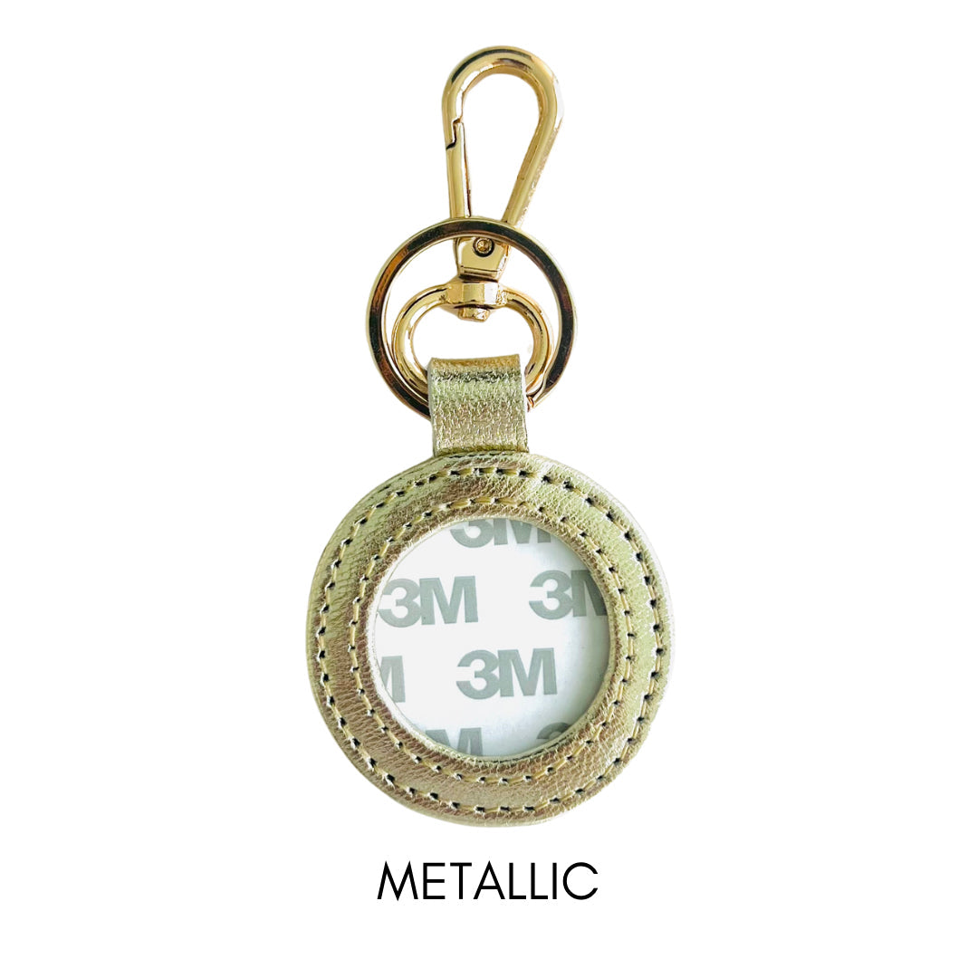 Round Leather Bag Tag/Key Fob