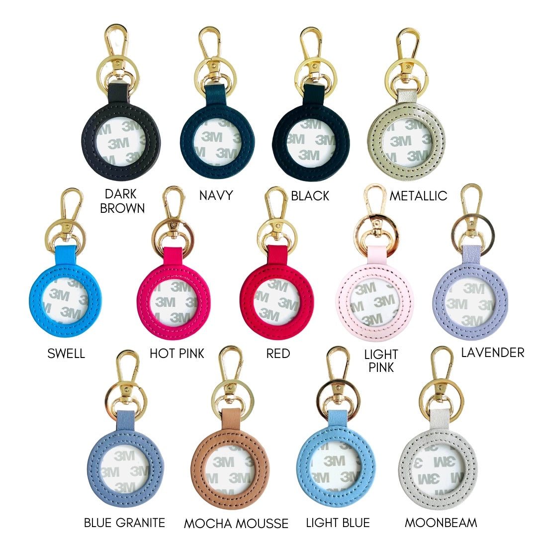 Round Leather Bag Tag/Key Fob