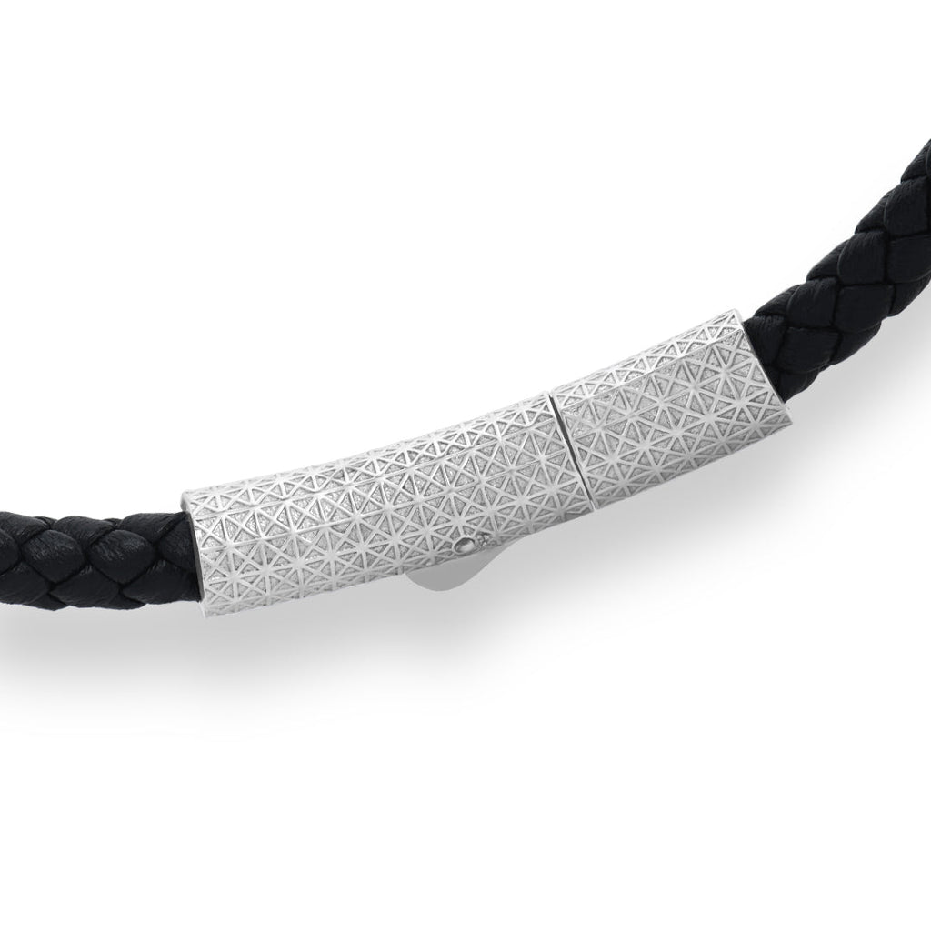 Buckle Leather Bracelet in Silver