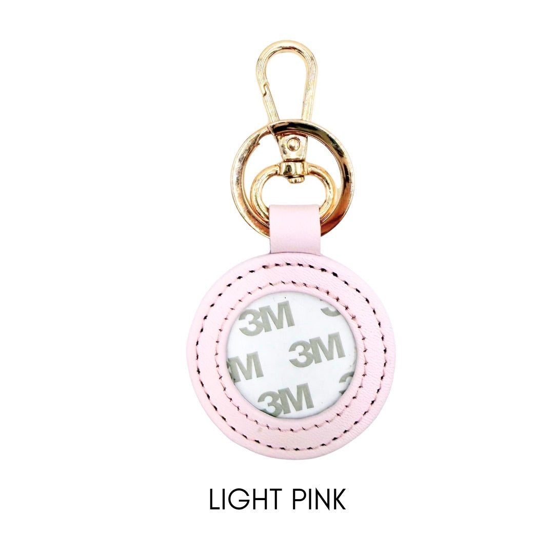 Round Leather Bag Tag/Key Fob
