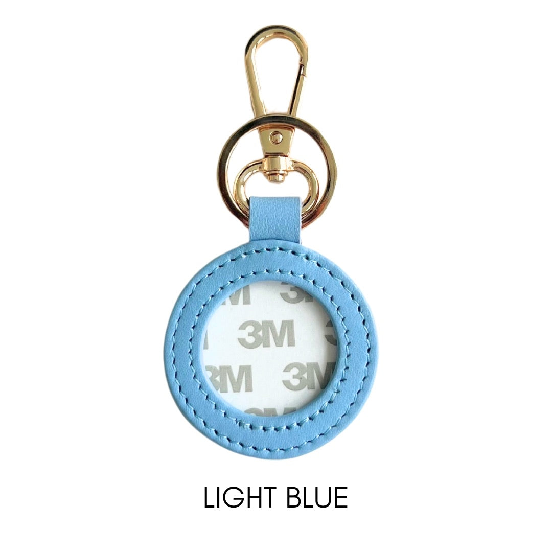 Round Leather Bag Tag/Key Fob