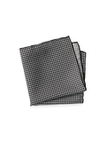 Houndstooth Silk Pocket Square - Black/grey