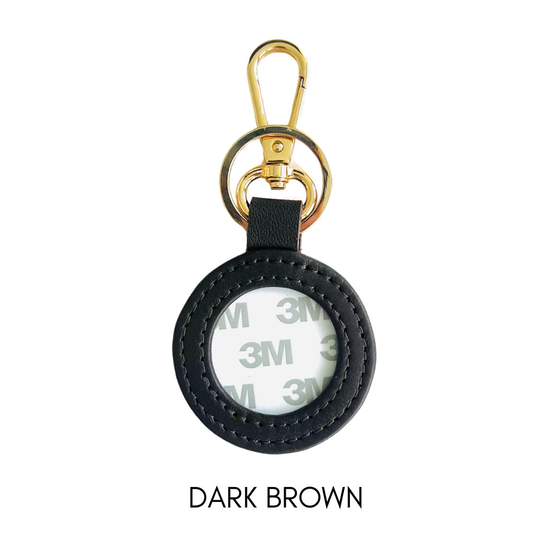 Round Leather Bag Tag/Key Fob