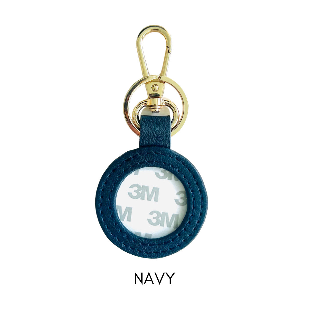 Round Leather Bag Tag/Key Fob