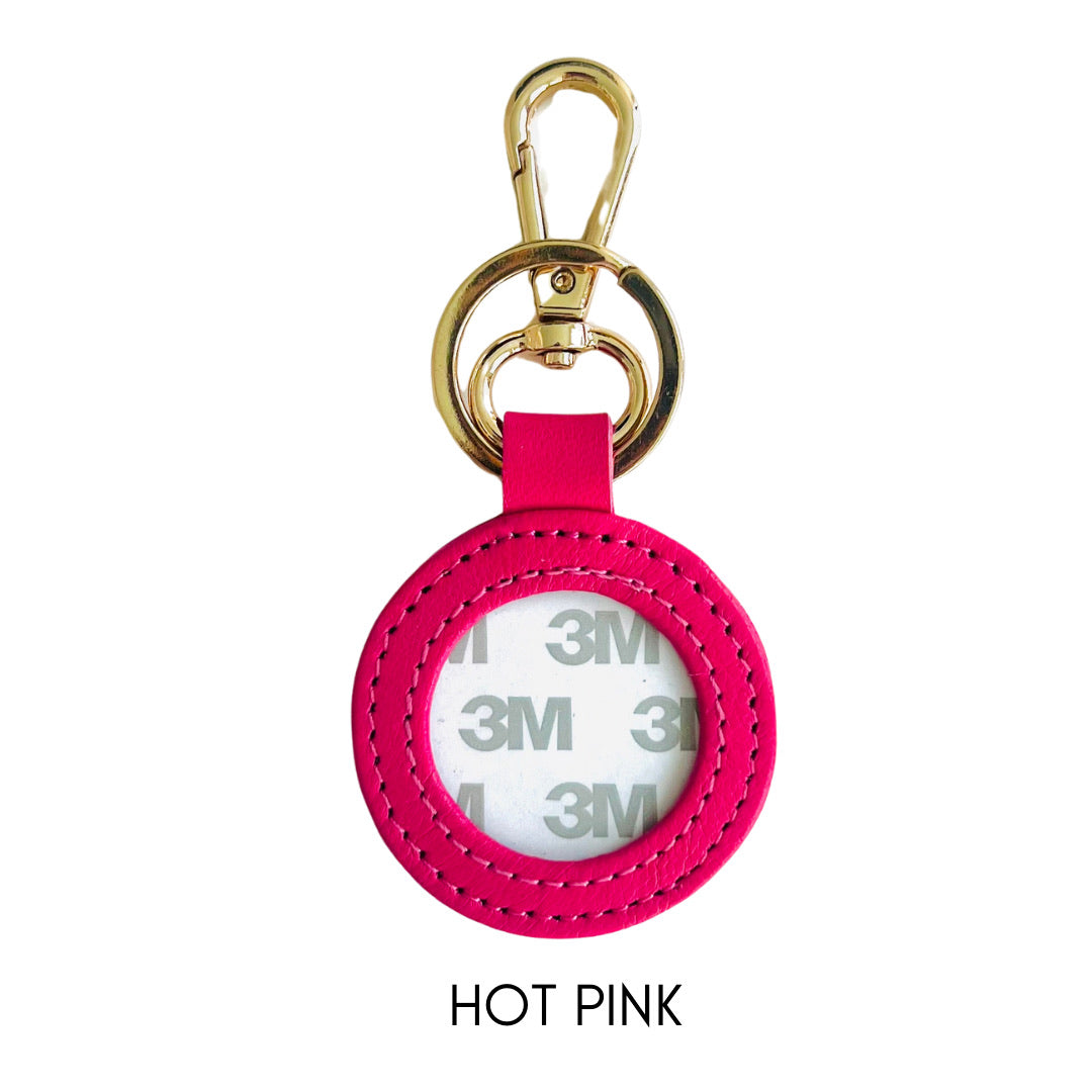 Round Leather Bag Tag/Key Fob