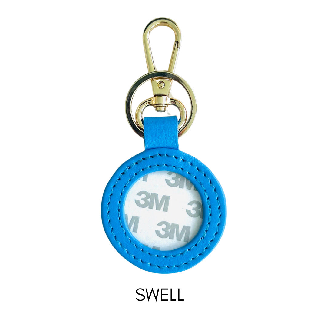 Round Leather Bag Tag/Key Fob