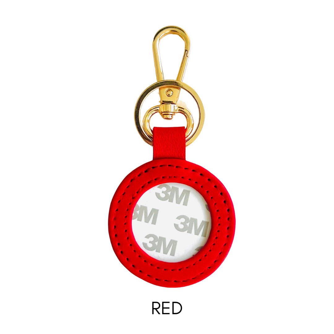 Round Leather Bag Tag/Key Fob
