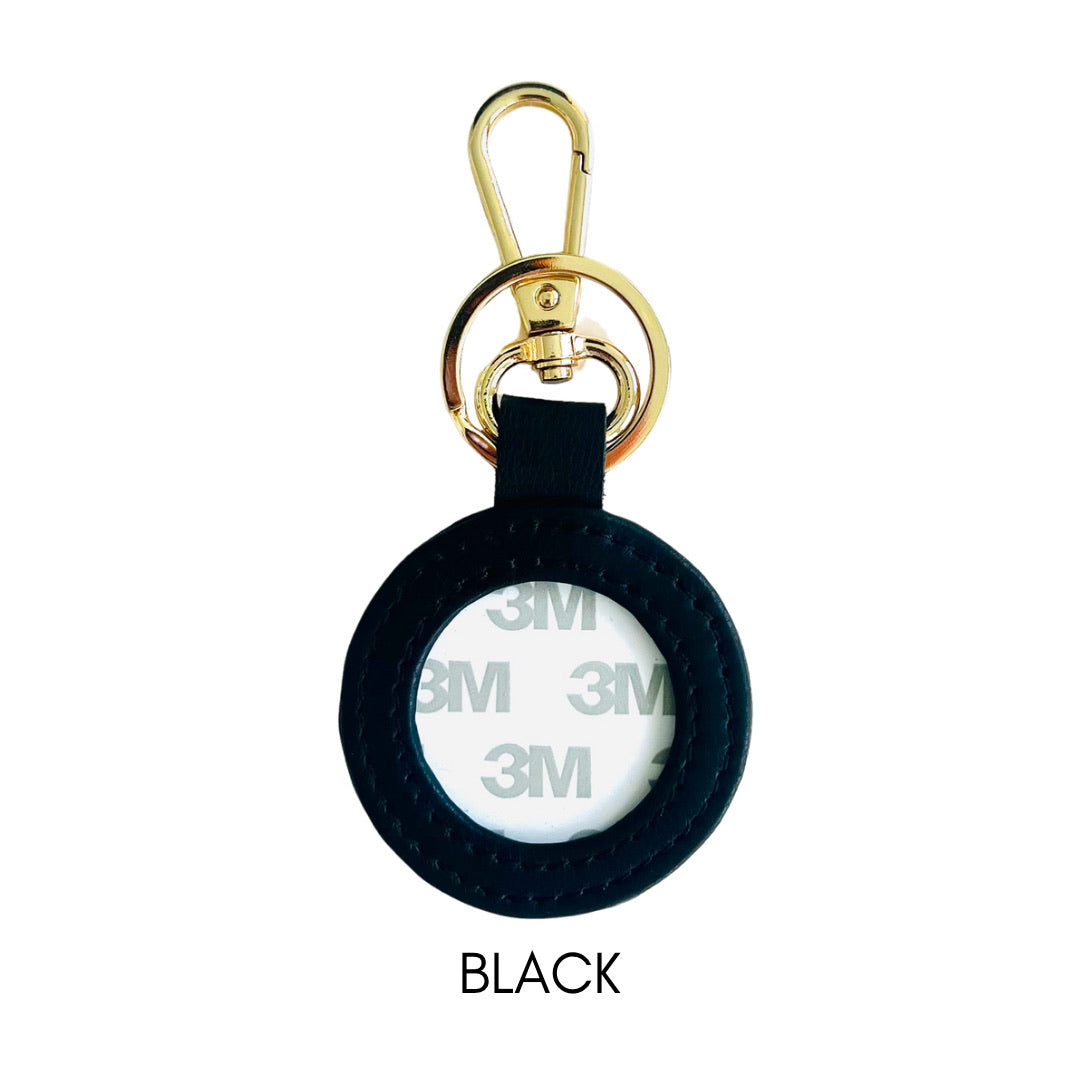 Round Leather Bag Tag/Key Fob