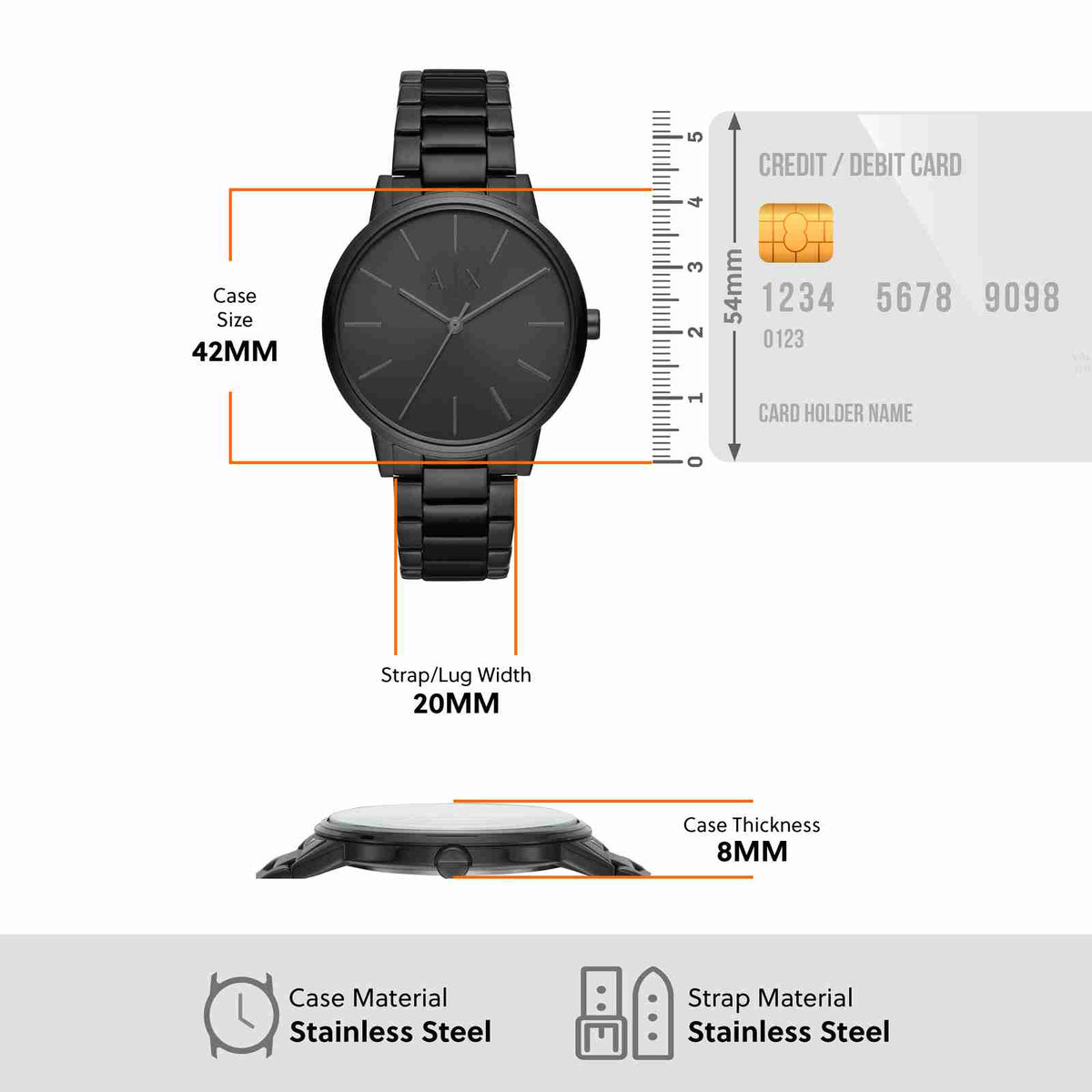 Armani Exchange Cayde AX2701 Men's Analog Watch – Black Dial with Black Stainless Steel Strap