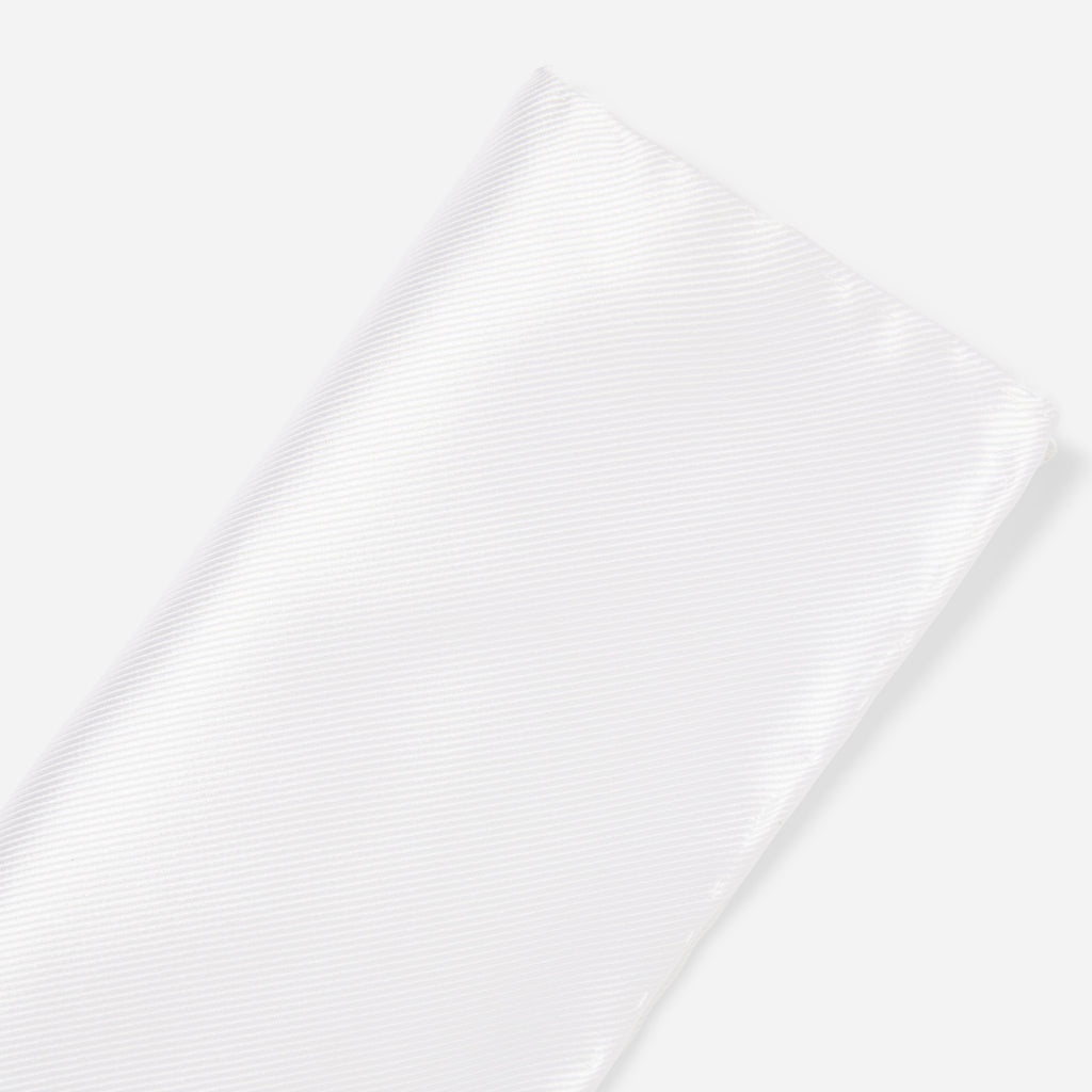 Solid Twill White Pocket Square