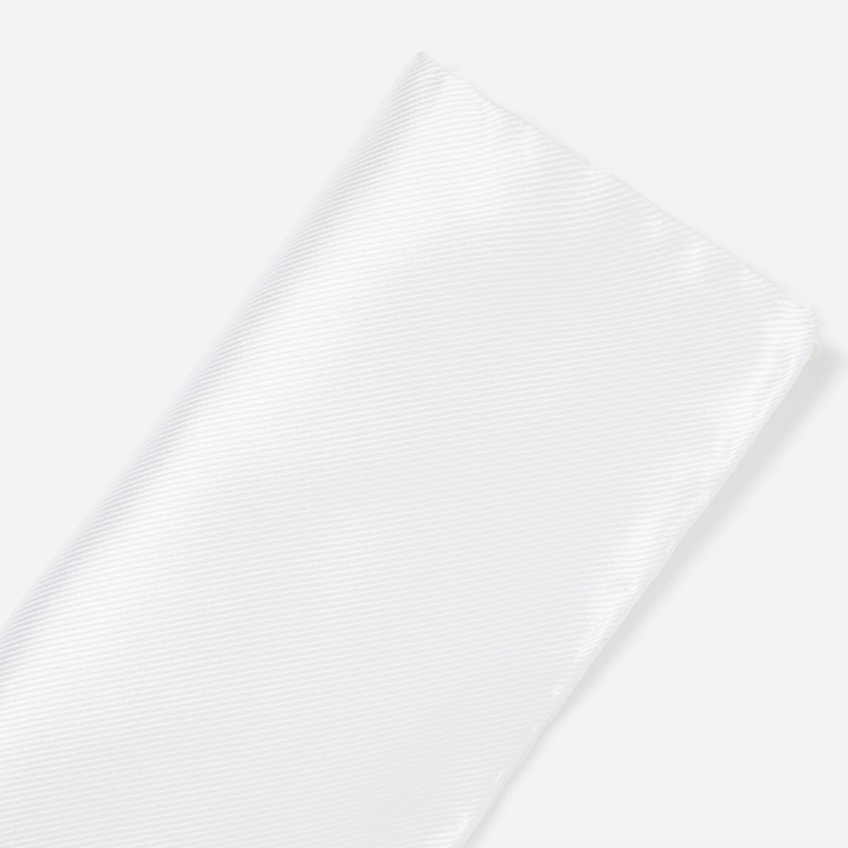Solid Twill White Pocket Square