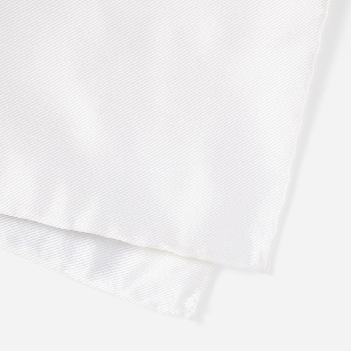 Solid Twill White Pocket Square